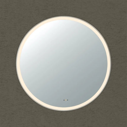 Orla LED Framed Round Mirror Electroplated Brushed Nickle 600/800/900mm