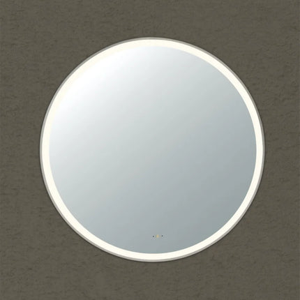 Orla LED Framed Round Mirror Electroplated Brushed Nickle 600/800/900mm