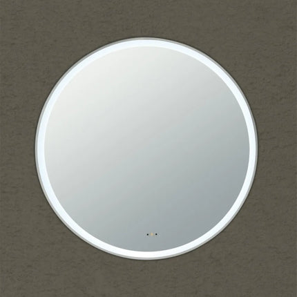 Orla LED Framed Round Mirror Electroplated Brushed Nickle 600/800/900mm