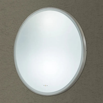 Orla LED Framed Round Mirror Electroplated Brushed Nickle 600/800/900mm
