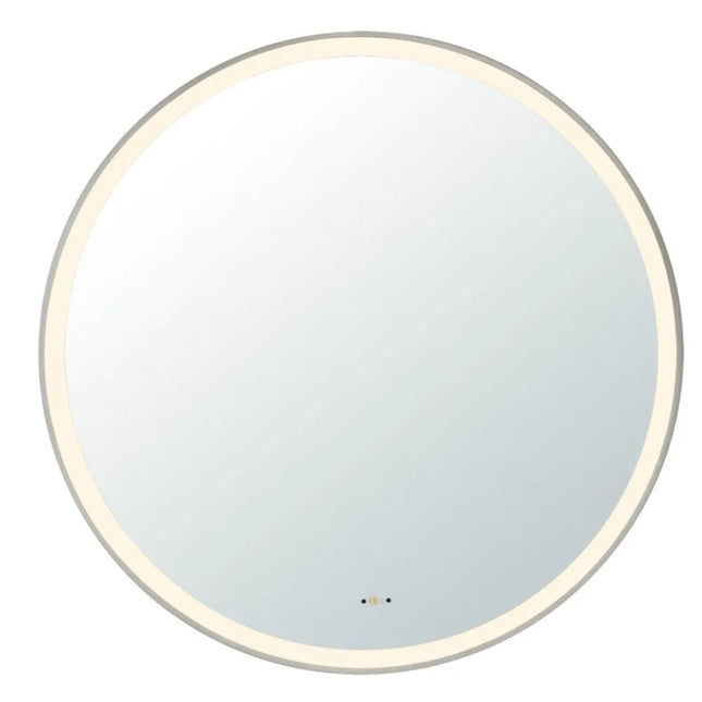 Orla LED Framed Round Mirror Electroplated Gun Metal Grey 600/800/900mm