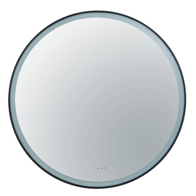 Orla LED Framed Round Mirror Powder Coated Matt Black 600/800/900mm