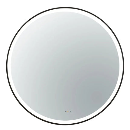 Orla LED Framed Round Mirror Powder Coated Matt Black 600/800/900mm