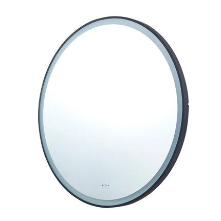 Orla LED Framed Round Mirror Powder Coated Matt Black 600/800/900mm