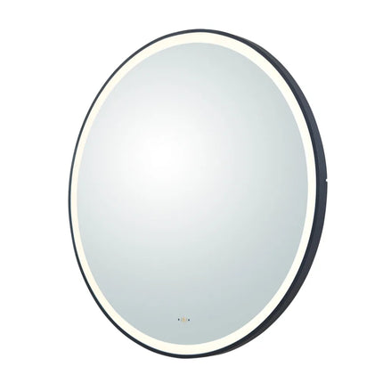 Orla LED Framed Round Mirror Powder Coated Matt Black 600/800/900mm