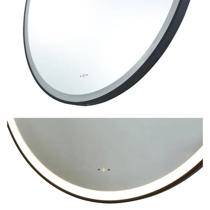 Orla LED Framed Round Mirror Powder Coated Matt Black 600/800/900mm