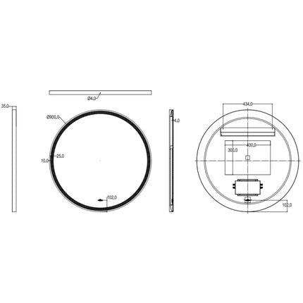 Orla LED Framed Round Mirror Electroplated Brushed Nickle 600/800/900mm