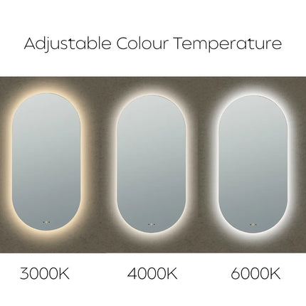 Ellie LED Oval Mirror Backlit Pencil Edge 450X900mm
