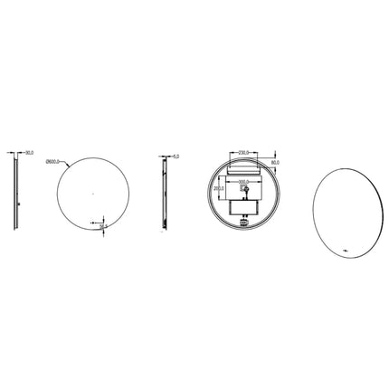 Orla LED Round Mirror Backlit Pencil Edge 600/700/800/900mm