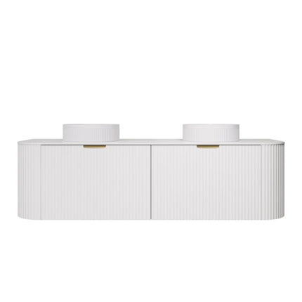 New Agena Fluted Wall Hung Vanity Matte White