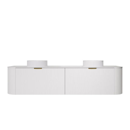 New Agena Fluted Wall Hung Vanity Matte White
