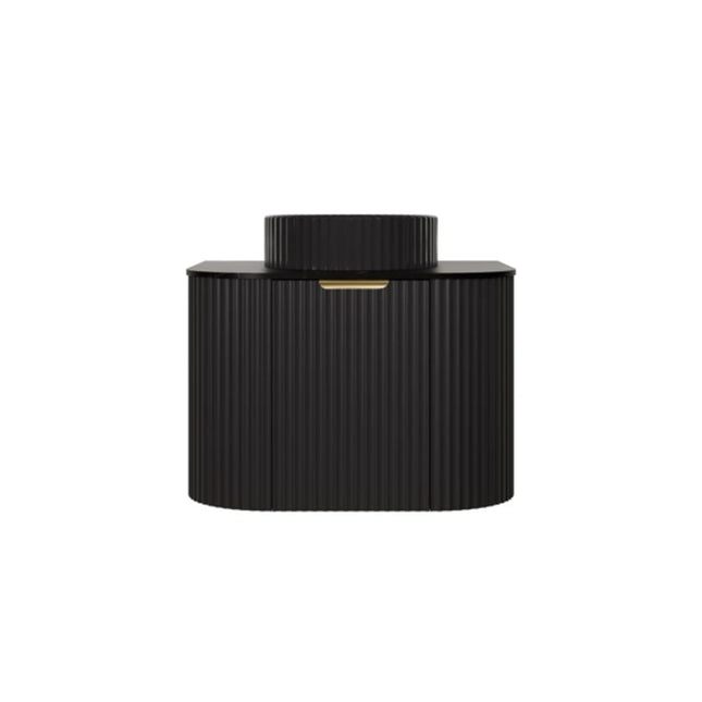 New Agena Fluted Wall Hung Vanity Matte Black , 600mm