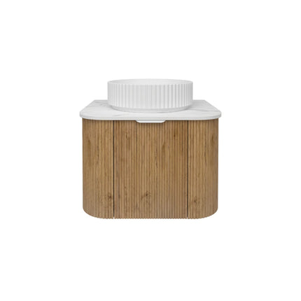 Agena Fluted Wood Grain Wall Hung Vanity Prime Oak