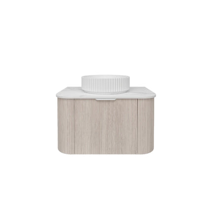 Agena Fluted Wood Grain Wall Hung Vanity Coastal Oak