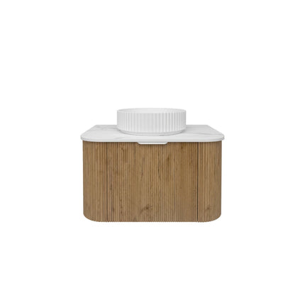 Agena Fluted Wood Grain Wall Hung Vanity Prime Oak