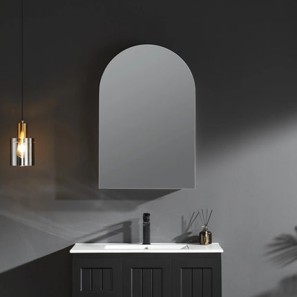 Allison Arch Shaving Cabinets Matte Black 600X900X150mm