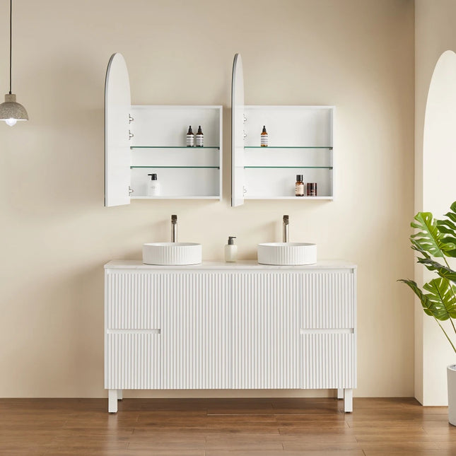 Allison Arch Shaving Cabinets Matte White 600X900X150mm ,