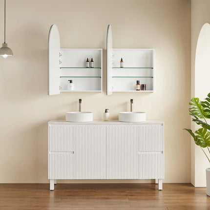 Allison Arch Shaving Cabinets Matte White 600X900X150mm