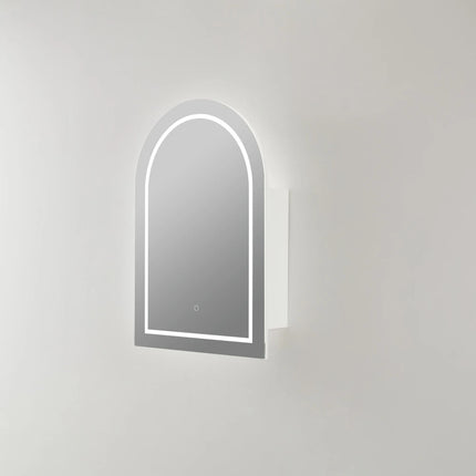 Allison Arch 3 Lights PVC Shaving Cabinets Matte White 600X900X155mm