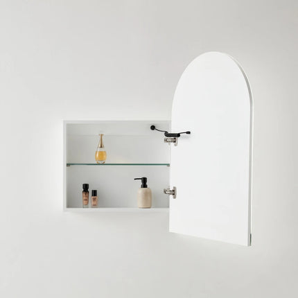 Allison Arch 3 Lights PVC Shaving Cabinets Matte White 600X900X155mm