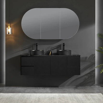 Allison Pill Shaving Cabinets Matte Black 450-1500mm