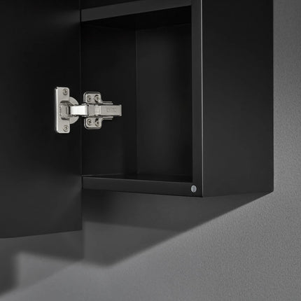 Allison Pill 3 Lights PVC Shaving Cabinets Matte Black 450-1500mm