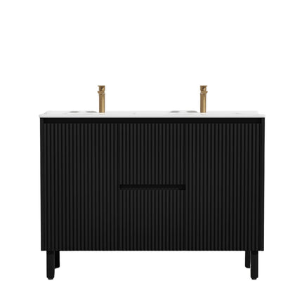 Crete Free Standing Vanity on Legs Matte Black , 1200mm - 2B