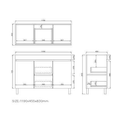 Camden Free Standing Vanity on Legs Coastal Oak