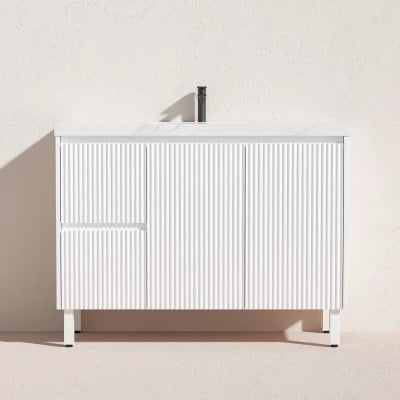 Crete Free Standing Vanity on Legs Matte White