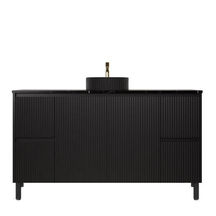 Crete Free Standing Vanity on Legs Matte Black , 1500mm