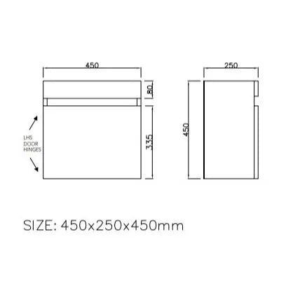 Camden Modern Mini Wall Hung PVC Vanity 420X250X500mm