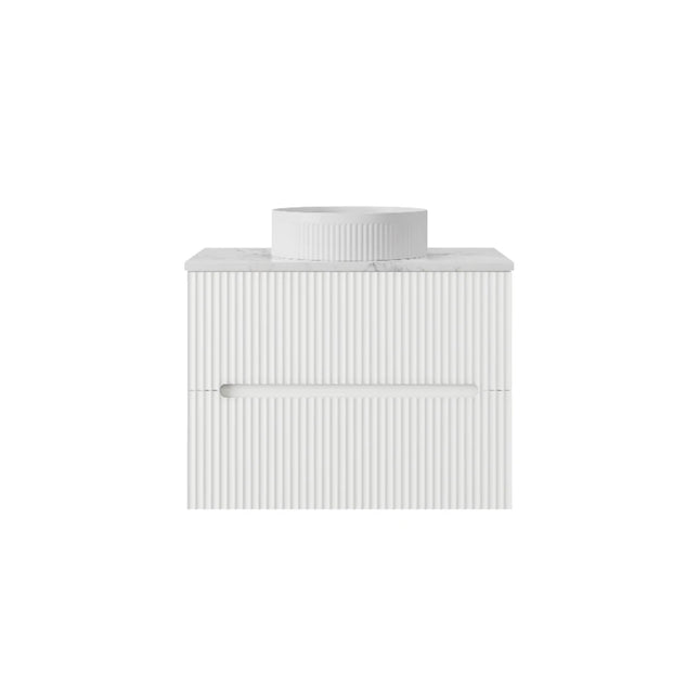Cabarita Fluted Wall Hung Vanity Matte White