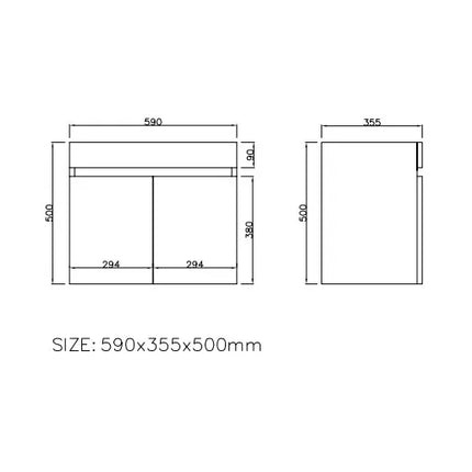 Camden Slim Wall Hung Vanity Coastal Oak