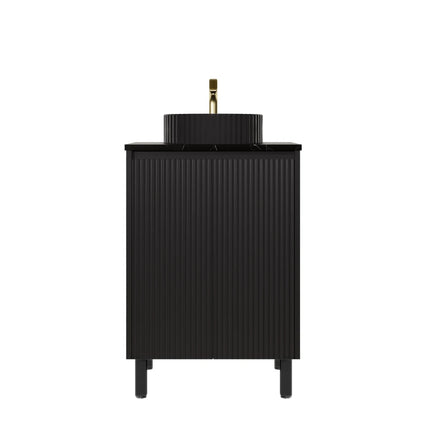 Crete Free Standing Vanity on Legs Matte Black , 600mm