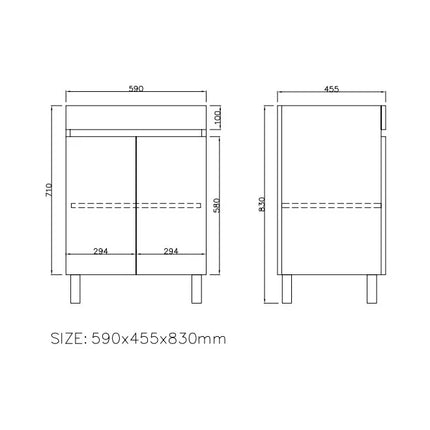 Camden Free Standing Vanity on Legs Coastal Oak