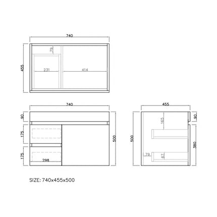 Camden Wall Hung Vanity Prime Oak