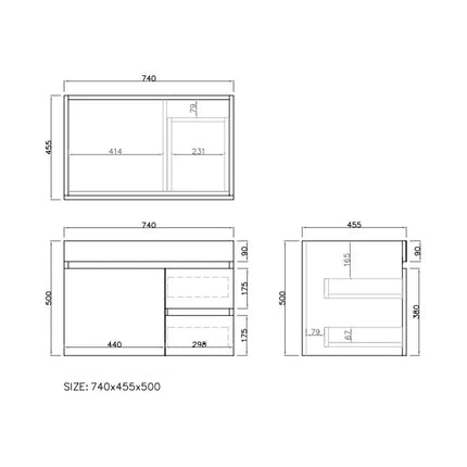 Camden Wall Hung Vanity Prime Oak