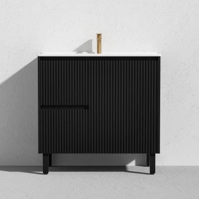 Crete Free Standing Vanity on Legs Matte Black