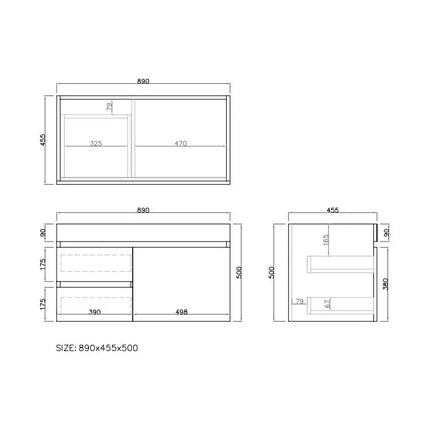 Camden Wall Hung Vanity Prime Oak