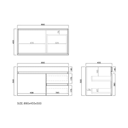 Camden Wall Hung Vanity Prime Oak
