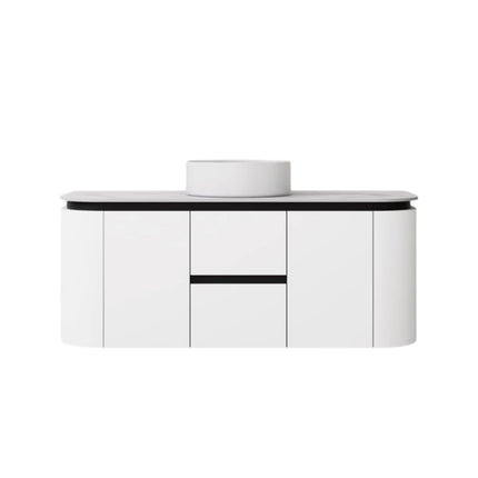 Devito Wall Hung Vanity Matte Black and White
