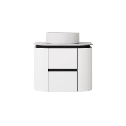 Devito Wall Hung Vanity Matte Black and White
