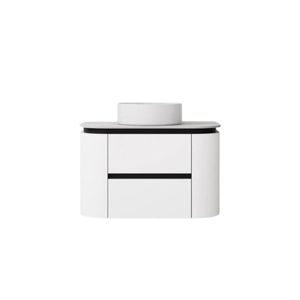 Devito Wall Hung Vanity Matte Black and White