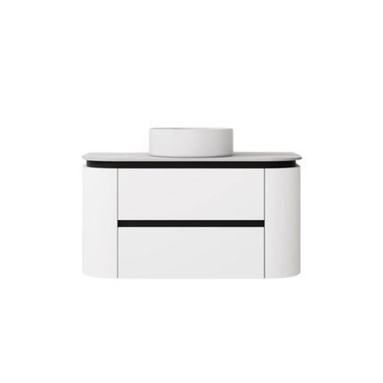 Devito Wall Hung Vanity Matte Black and White