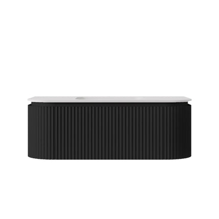 Estella Fluted Wall Hung Vanity Matte Black