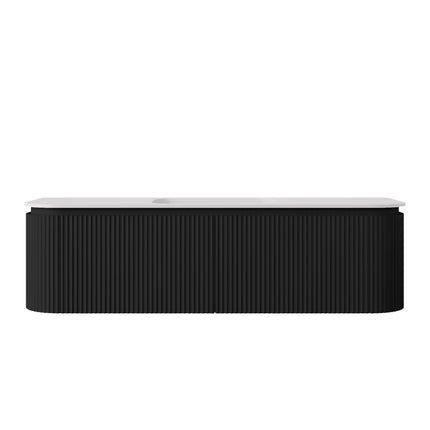Estella Fluted Wall Hung Vanity Matte Black