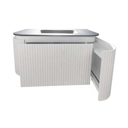 Estella Fluted Wall Hung Vanity Matte White ,