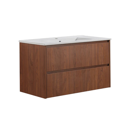 Gladstone Wall Hung Vanity Mocha Oak