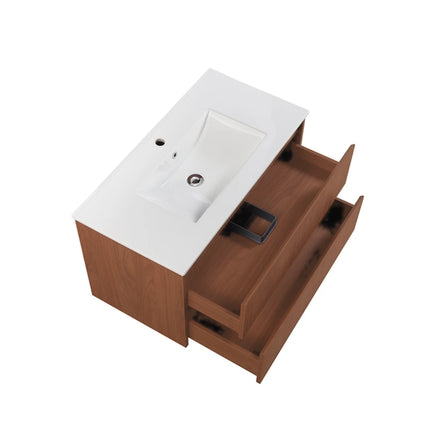 Gladstone Wall Hung Vanity Mocha Oak