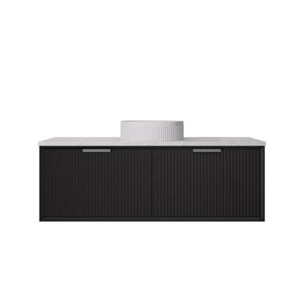 Kliff Fluted Wall Hung Vanity Matte Black
